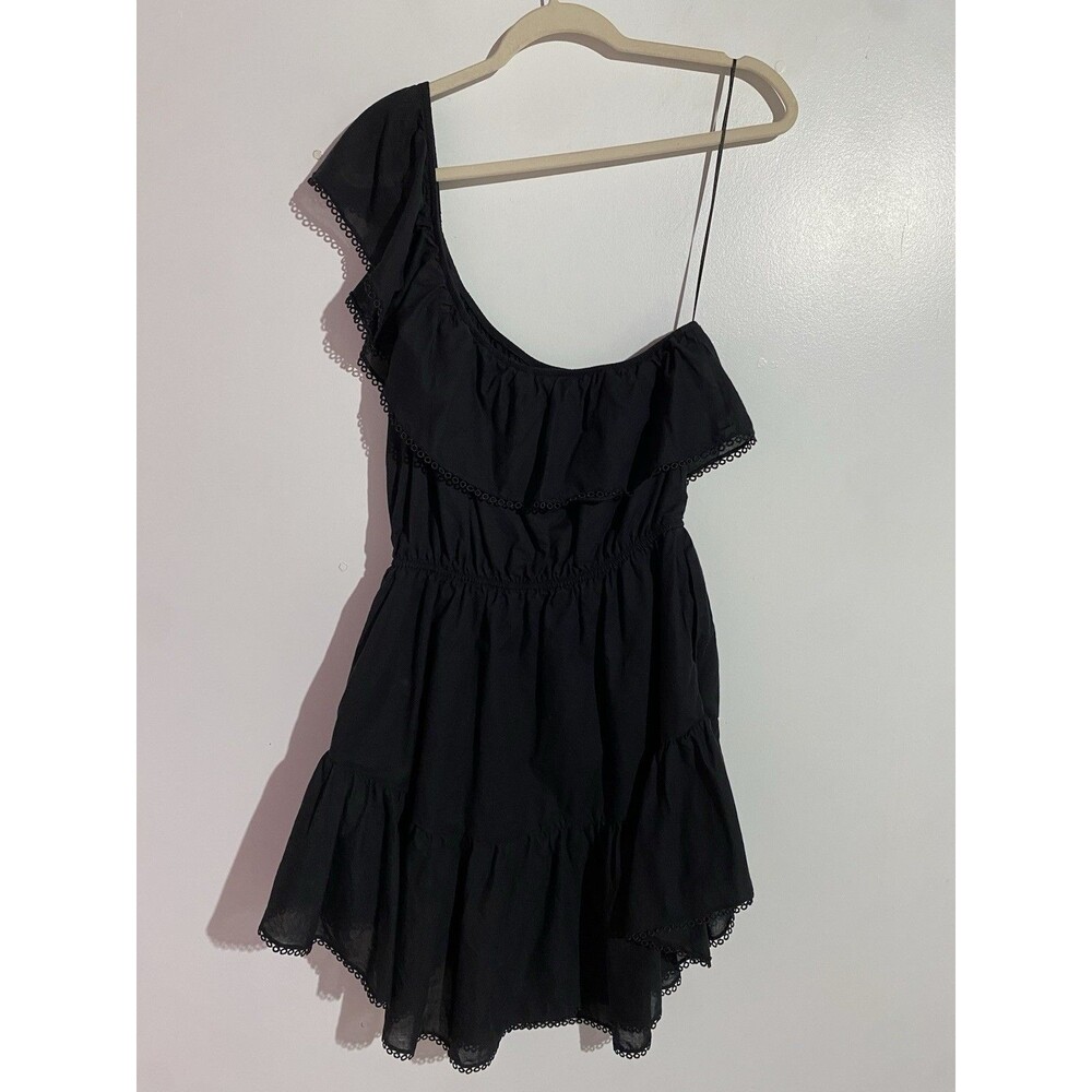 Free People Dress L Black Mini Lovers Lane Ruffle Feminine‎ Minimalist Vacation - Picture 3 of 13